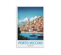 ZBBGGOZ Affiches murales vintage sur toile de Porto Vecchio Corse - Décoration murale moderne pour chambre à coucher - 20 x 30 cm