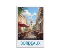ZBBGGOZ Poster de voyage vintage Bordeaux France sur toile - Poster d'art moderne pour chambre à coucher - 50 x 75 cm