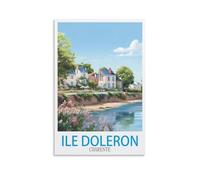 ZBBGGOZ Poster de voyage vintage de l'île d'oleron Charente (30 x 45 cm) - Impression d'art moderne pour chambre à coucher