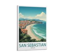 ZBBGGOZ Poster de voyage vintage sur toile de Saint-Sébastien Espagne (20 x 30 cm) - Décoration murale moderne pour chambre à coucher