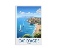 ZBBGGOZ Poster vintage Cap d'agde France sur toile - Impression d'art moderne pour chambre à coucher - 40 x 60 cm