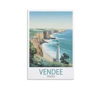 ZBBGGOZ Poster vintage de Vendée France sur toile - Impression d'art moderne pour chambre à coucher - 20 x 30 cm