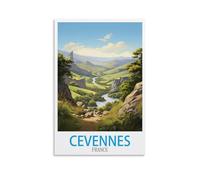 ZBBGGOZ Poster vintage sur toile Cévennes France - Décoration murale moderne pour chambre à coucher - 20 x 30 cm