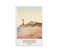 ZBBGGOZ Vendée France Poster de voyage vintage sur toile Décoration murale moderne pour chambre à coucher 20 x 30 cm