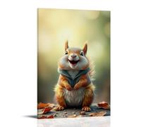 ZBBZJYHH Affiches d'animaux qui montrent le rire d'écureuil pour vous à chaque fois - Décoration murale artistique moderne à suspendre - 40 x 60 cm