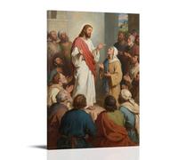 ZBBZJYHH Jésus racontant l'histoire de Samaritain, la foule entendant - Décoration murale artistique moderne à suspendre - 40 x 60 cm