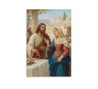 ZBBZJYHH Mary at Cana Wedding Rappel de Jésus du vin Décoration murale artistique moderne à suspendre 50 x 75 cm