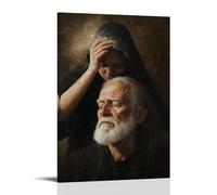 ZBBZJYHH Mary Brushes Dust from An Old Man's Face, Revealing The Shine of A Forgotten Saint. Poster mural artistique moderne à suspendre 20 x 30 cm