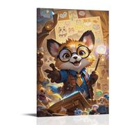 ZBBZJYHH Poster animal avec panda rouge dans des lunettes bleues pour enseigner et enfants - Décoration murale artistique moderne à suspendre - 60 x 90 cm