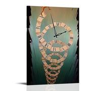 ZBBZJYHH Poster d'art avec grande horloge conçue pour ressembler à un serpent enroulé autour d'elle - Décoration murale artistique moderne à suspendre - 50 x 75 cm