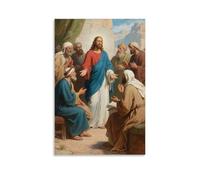 ZBBZJYHH Poster mural artistique moderne à suspendre avec mots de Jésus débattant des pharisiens, 60 x 90 cm