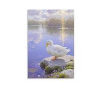 ZBBZJYHH Poster mural artistique moderne à suspendre avec un canard domestique sur le rivage, qui se nettoie avec ses plumes du ventre (30 x 45 cm)