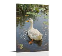 ZBBZJYHH Poster mural artistique moderne à suspendre avec un canard nageant dans l'étang, laissant de petites ondulations derrière 30 x 45 cm