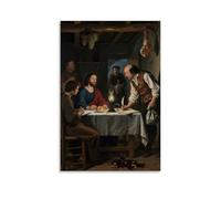 ZBBZJYHH Poster mural artistique moderne à suspendre Jésus et fiscal sur table en bois 20 x 30 cm