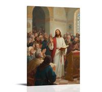 ZBBZJYHH Poster mural artistique moderne à suspendre Jésus lisant dans la synagogue 60 x 90 cm