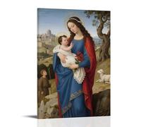 ZBBZJYHH Poster mural artistique moderne à suspendre Marie tenant le bébé Jésus, enveloppé dans du blanc, 50 x 75 cm