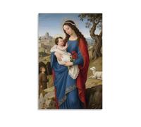 ZBBZJYHH Poster mural artistique moderne à suspendre Marie tenant le bébé Jésus, enveloppé dans du blanc, 20 x 30 cm