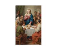 ZBBZJYHH Poster mural artistique moderne à suspendre Mary Breaking Bread with Disciples, Remembering Jesus, 30 x 45 cm