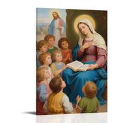ZBBZJYHH Poster mural artistique moderne à suspendre Mary enseignant l'histoire de Jésus aux enfants 30 x 45 cm