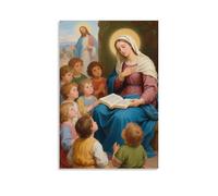 ZBBZJYHH Poster mural artistique moderne à suspendre Mary enseignant l'histoire de Jésus aux enfants 50 x 75 cm