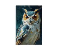 ZBBZJYHH Posters: Graffiti Animal Poster Hibou au Clair de Lune Moderne Art Mural à Suspendre 40 x 60 cm