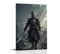 ZBBZJYHH Storm Warrior Décoration murale moderne artistique à suspendre Motif samouraï 30 x 45 cm