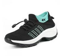 ZBDP Baskets orthopédiques pour femme - Chaussures de marche décontractées pour femme - Blanc noir et rouge - 35-45, 1855 Vert, 38.5 EU