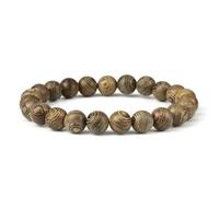 ZBDP Bracelet vintage pour homme 6 8 10 12 mm Perles en bois naturel tibétain Bouddha Charm Perles en bois Bracelets ethniques tribaux