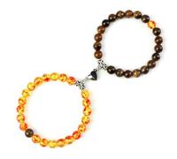 ZBDP Bracelet Yin Yang pour homme en pierre naturelle de 8 mm en forme de cœur avec aimant