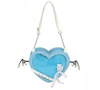 ZBDP Ceinture Esthétique Ailes Épaule Sacs à Main Kawaii Coeur Bandage Arc Aisselles Transparent Mode Sweet Sacs, bleu