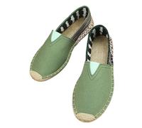 ZBDP Chaussures plates d'été en toile respirante pour homme et femme, Green Nation, 39 EU