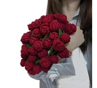 ZBDP Couverture Bouquet de roses au crochet Couverture faite à la main de roses Couverture de canapé Manta de Ramo Manta de rosas