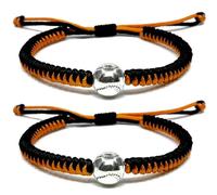 ZBDP Lot de 2 bracelets de football tissés à la main en corde pour couples meilleurs amis amateurs de sport
