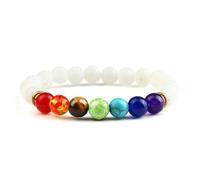 ZBDP Lot de 2 bracelets tressés réglables en pierre naturelle 7 perles pour homme et femme 8 mm