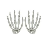 ZBDP Lot de 2 mains de squelette réalistes en plastique Taille réelle Faux os de zombie Fête Terreur Accessoires effrayants Décoration d'Halloween