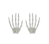 ZBDP Lot de 2 mains de squelette réalistes en plastique Taille réelle Faux os de zombie Fête Terreur Accessoires effrayants Décoration d'Halloween