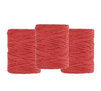 ZBDP Lot de 3 rouleaux de ruban raphia rouge vert naturel de 200 m par rouleau de 100 m de long pour emballage de fête et décoration de vacances