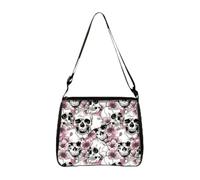 ZBDP Sac à main à motif floral et crâne pour Halloween, sac à main tendance pour femme, sac à main décontracté pour femme, H, 20x25cm