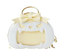 ZBDP Sac citrouille épaule Crossbady Sac Femme Halloween Bolsos Mujer Personnalisé Sacs à main Contraste Bow Bolso, Jaune blanc