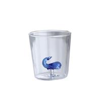 ZBDZSW 300 ml Tasse en verre 3D Dessin animé Thème Noël Verres à eau Maison Mignon Eau Café Verre Simple Couche Jus Boisson Froide Tasse