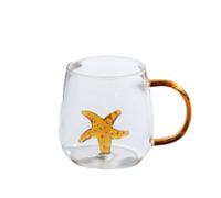 ZBDZSW 300 ml Tasse en verre 3D Dessin animé Thème Noël Verres à eau Maison Mignon Eau Café Verre Simple Couche Jus Boisson Froide Tasse
