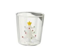 ZBDZSW 300 ml Tasse en verre 3D Dessin animé Thème Noël Verres à eau Maison Mignon Eau Café Verre Simple Couche Jus Boisson Froide Tasse