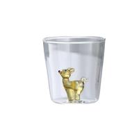 ZBDZSW 300 ml Tasse en verre 3D Dessin animé Thème Noël Verres à eau Maison Mignon Eau Café Verre Simple Couche Jus Boisson Froide Tasse