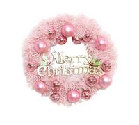 ZBDZSW Couronne à suspendre à une porte Rose Or Rose Boule Lettre Merry Christmas Fenêtre Fenêtre Porte Jardin Panneau Décoration