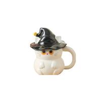 ZBDZSW Creative Magic Hat Cat Ghost Mug avec couvercle de haute valeur pour couple féminin Tasse à eau Halloween Tasse en céramique