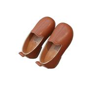 ZBDZSW Mocassins pour fille Décontracté Automne Couleur unie Quotidien Slip-on Enfants Chaussures plates peu profondes Flexibles Tendance Confortable Chaussures pour enfants, marron, 31 EU
