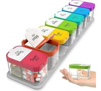 ZBDZSW Pilulier hebdomadaire extra large 2 fois par jour 7 jours AM Pm pour contenir des médicaments quotidiens, des vitamines et des compléments alimentaires pour personnes âgées