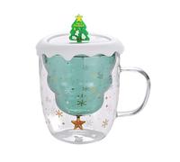 ZBDZSW Tasse à café en verre transparent double résistant à la chaleur pour couple Motif flocon de neige