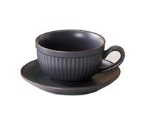 ZBDZSW Tasses en céramique de style rétro citrouille à rayures avec soucoupe Tasse à thé de l'après-midi Tasse à expresso Latte Tasse à eau de cuisine