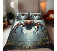 Zbeiba Housse de Couette 140x200cm en Microfibre avec 2 Taies d'oreiller 65x65 cm Parures de lit avec Imprimés de Araignée géante mutante,#8